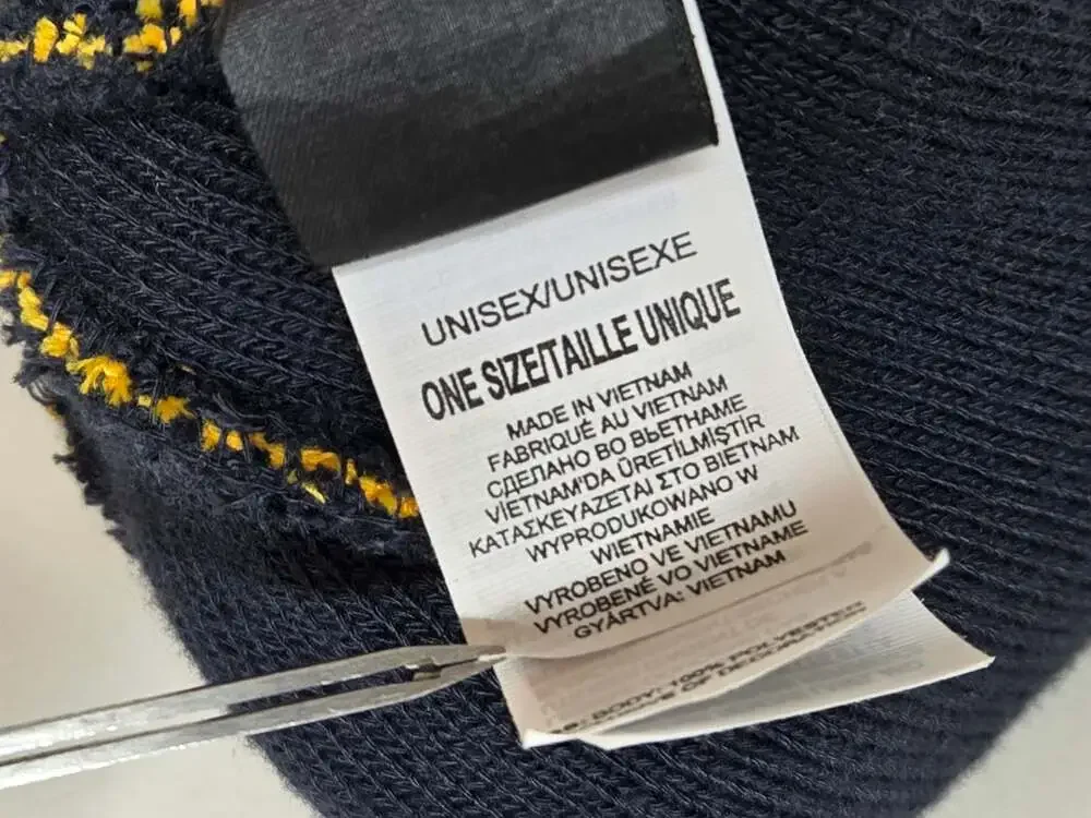 The North Face Heritage Ski Tuke Beanie Navy Yellow Pom Pom Hat